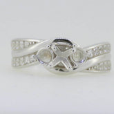 14K White Gold Semi Mount Ring Setting Cushion CU 5X5mm GTL20338R14K - Syzjewelry